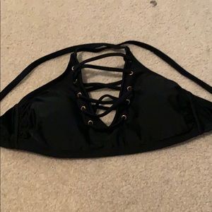 Black haltered bikini top